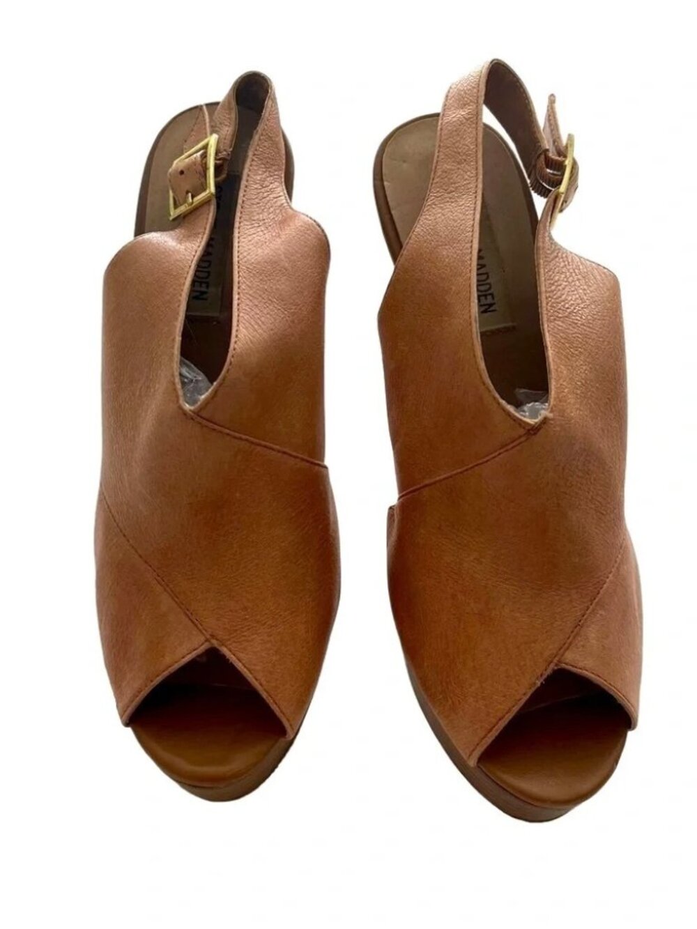 STEVE MADDEN Giaa Giigi Brown Leather Platform shoes. High Heel. Size 8 - Picture 2 of 6